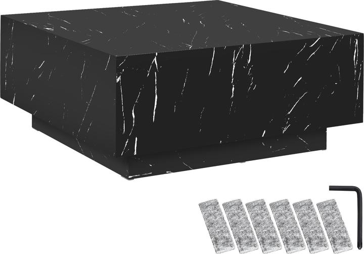 Produktbild tectake Couchtisch Lasley mit Standfuss, Belastbarkeit 45 kg (80 x 80 x 35.5 cm)