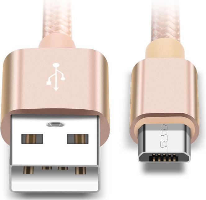 Actual product image Hermex Anki Micro USB Metal Charging Cable Data Cable 1m GOLD (1 m, USB 1.0)