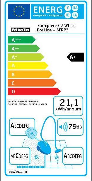 Etichetta energetica Miele Completo C2 Bianco Ecoline SFRP3