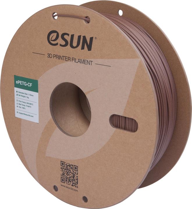 Actual product image eSUN ePETG-CF Carbon Antique Brass Filament 1.75mm 1Kg (PETG, 1.75 mm, 1000 g, Brown)
