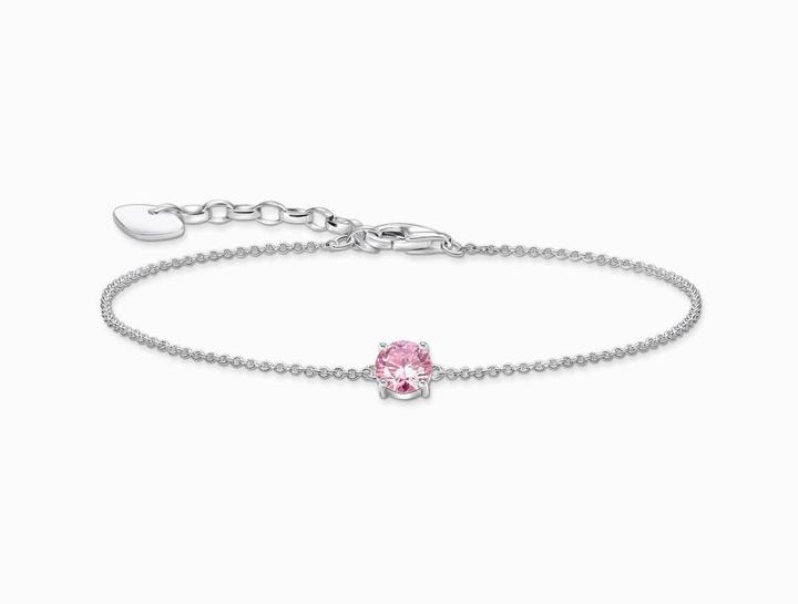 Immagine prodotto Thomas Sabo Bracciale con ciondolo di zirconi rosa in argento (19 cm, Argento 925)