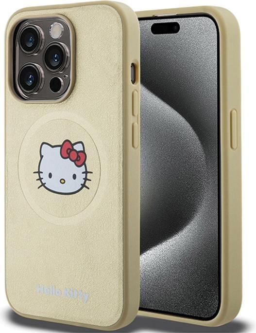 Produktbild Hello Kitty HKHMP14XPGHCKD iPhone 14 Pro Max 6.7" złoty/gold hardcase Leather Kitty Head MagSafe (Apple iPhone 14 Pro Max)