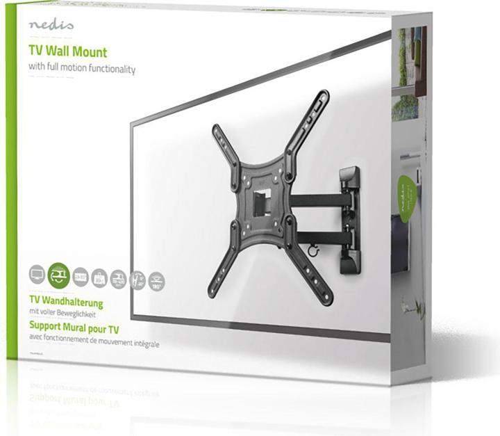 Image du produit Nedis Support mural pour TV à mouvement complet - 23 - 55" - Max. 30 kg - 3 points de pivot - Angle de (Mur, 55", 30 kg)