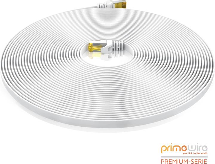 Produktbild Primewire CAT.7 Netzwerkkabel flach - Ethernet Gigabit Lan Kabel RJ45 - Patchkabel - komp. CAT.5 CAT.6 CAT.8 (U/FTP, CAT7, 10 m)