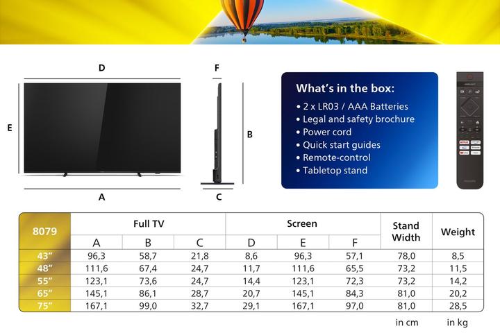 Image du produit Philips 75PUS8079/12 (75", LED, 4K, 2024)