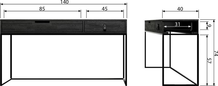Produktbild Woood Silas (140 x 40 x 74 cm)