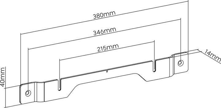 Actual product image Nedis Soundbar Bracket | Compatible with: Sonos® Ray™ | Wall | 2 kg | Fixed | ABS / Steel | Black (1 pcs., Wall installation)