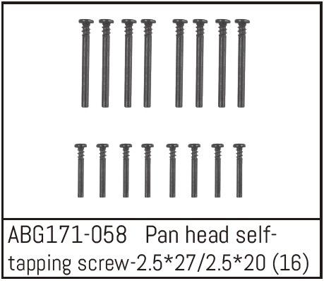 Image du produit Absima Pan Head Screw M2.5*27 (8) / M2.5*20 (8)