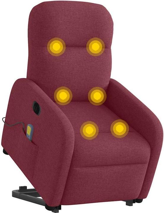Immagine prodotto VidaXL Poltrona massaggiante elettrica con ausilio per l'assistenza in piedi in tessuto rosso vino