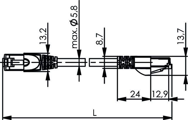 Actual product image Telegärtner Patch cable (SF/UTP, CAT5, 3 m)