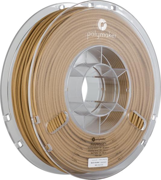 Actual product image Polymaker PolyWood - Natural - 2.85mm (Wood, 2.85 mm, 600 g, Brown)