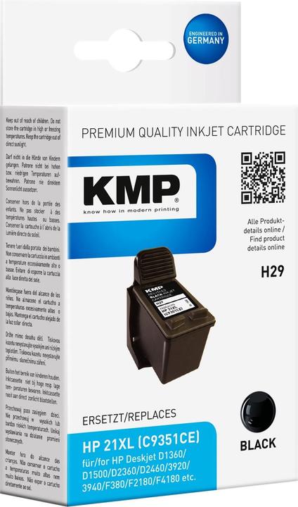 Image du produit KMP H29 Cartouche d'encre compatible avec HP C 9351 AE (CF)