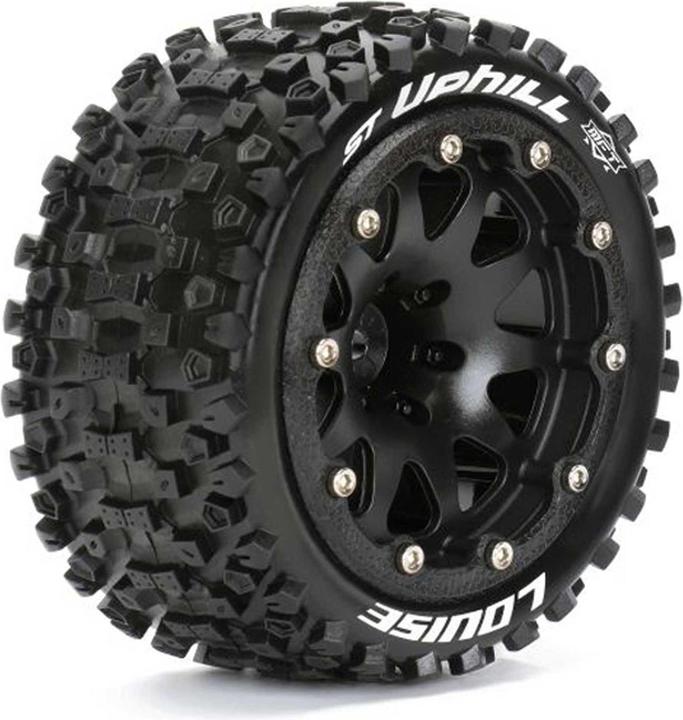 Actual product image Louise Loise Tire Rim Set MFT ST-Uphill Bead-Lock Rim black 1:10