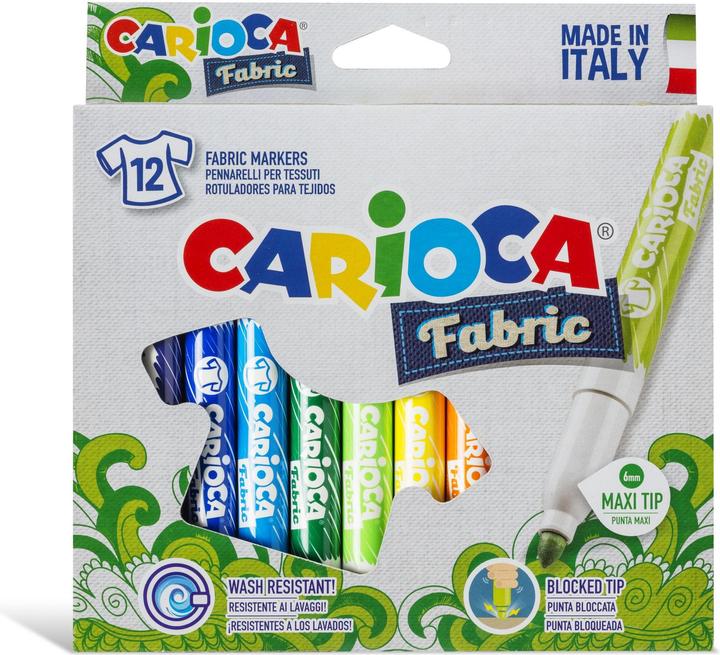 Carioca Textilmarker Fabric (Mehrfarbig, 3 mm, 12 x)