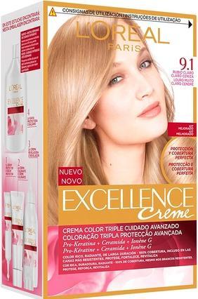 L'Oréal Paris Permanent Dye Excellence L'Oreal Make Up N 9,1 (9.1, Sehr Hell, Asche, Blond)