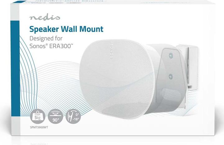 Image du produit Nedis Support de haut-parleur - Compatible avec : Sonos Era300 - mural - 5 kg - pivotant/basculant - (1 pièce, Installation murale, Inclinable, Rotatif)