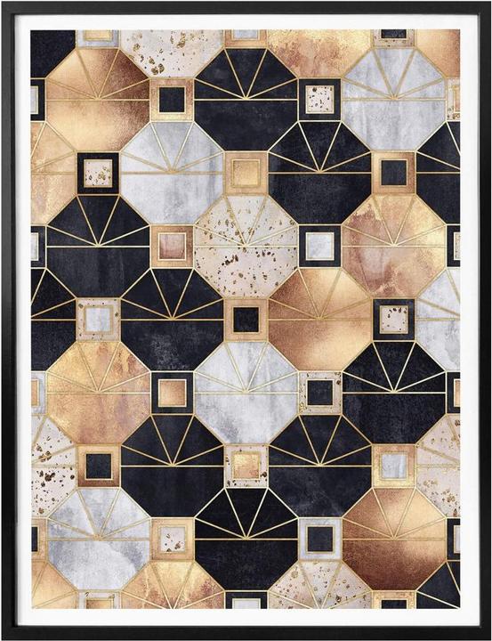 Produktbild Trenddeko Art Deco: Gold und Schwarz (30 x 40 cm)