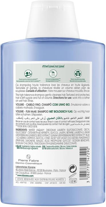 Produktbild Klorane Volumen-Shampoo mit BIO-Lein (200 ml, Flüssiges Shampoo)