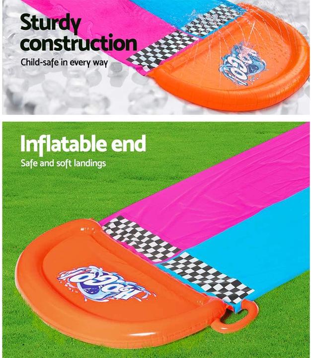 Produktbild Bestway 2er-Wasserrutsche mit aufblasbaren Lama-Schwimmtieren (4.88 m)