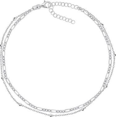 Brilio Silver - ANK101W Stylish Silver Leg Double Chain (Nicht-Edelmetall)