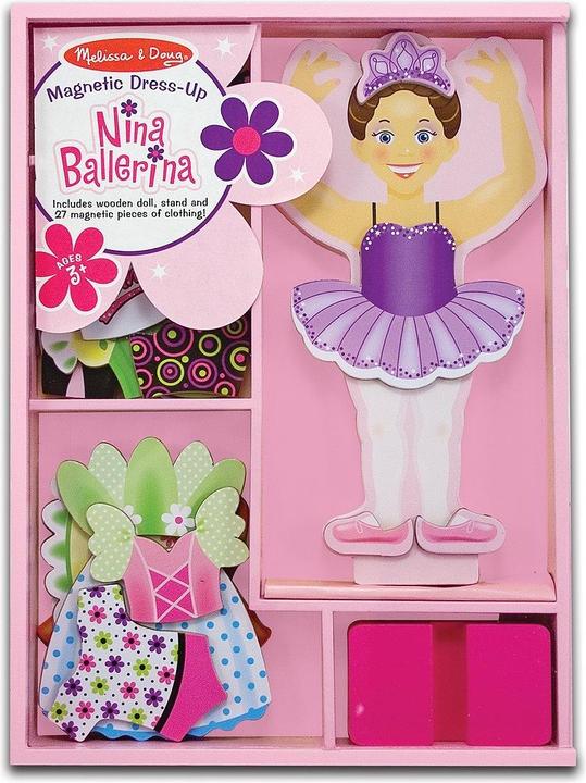 Actual product image Melissa & Doug Magnetique Bois Nina Ballerina 29pcs (fr-de-en-es) (27 pieces)
