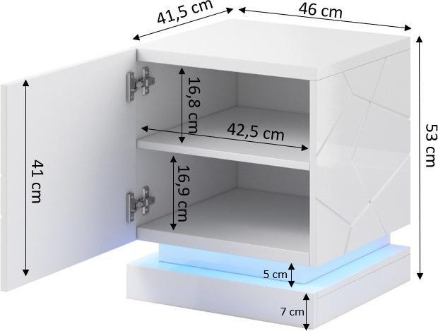 Produktbild Cama QIU Nachttisch 2 Stk. 46x41 5x53 cm weiss glänzend/weiss glänzend