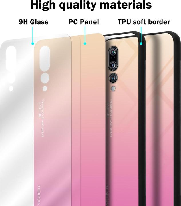 Image du produit Cadorabo Couverture en verre TPU 2 couleurs (Huawei P20 Pro, Huawei P20 Plus)