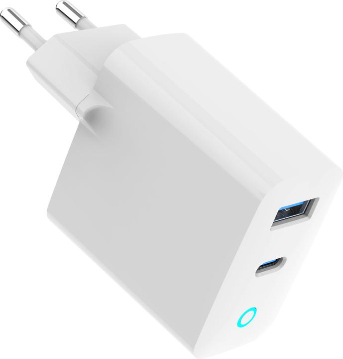 Produktbild Gembird Chargeur secteur - 1x USB-C + 1x USB-A 45W (Blanc) (45 W)