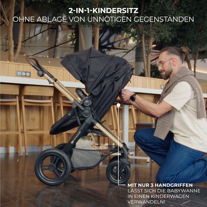 Actual product image KinderKraft Multifunctional Baby Stroller MOOV 2 XL AIR MOONLIGHT GREY