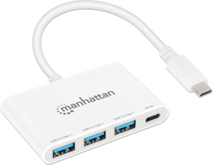 Actual product image Manhattan 3-Port USB 3.2 Gen 1 Type-C Hub with Power Delivery (USB-C, 4 Ports)