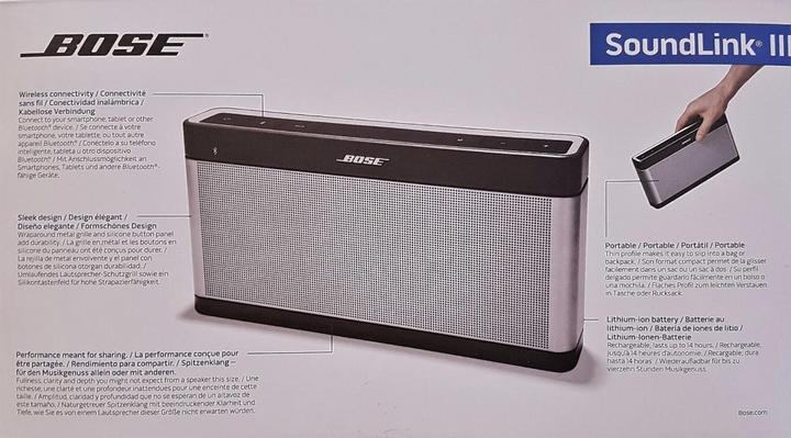 Image du produit Bose SoundLink Bluetooth III, appareil mobile (14 h, Fonctionnement sur batterie, Fonctionnement sur secteur)