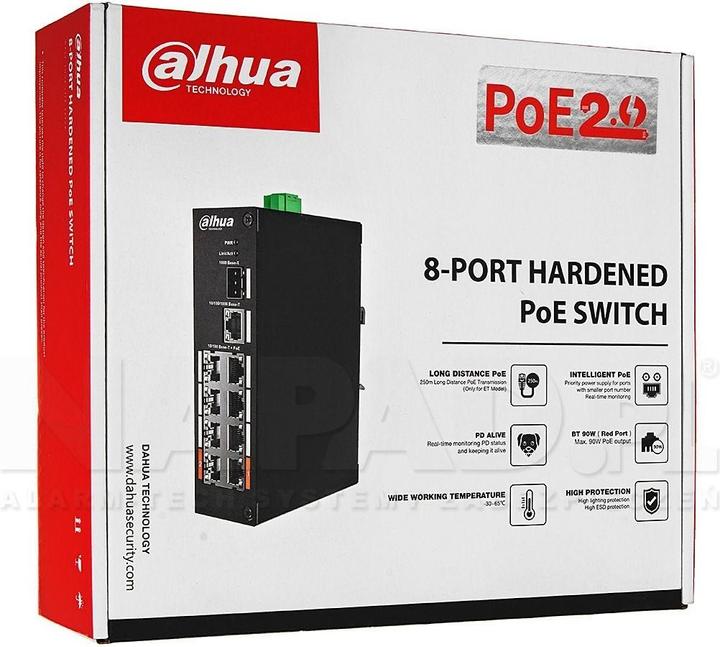 Produktbild Dahua INDUSTRIE-SCHALTER PFS3110-8ET-96-V2 (9 Ports)