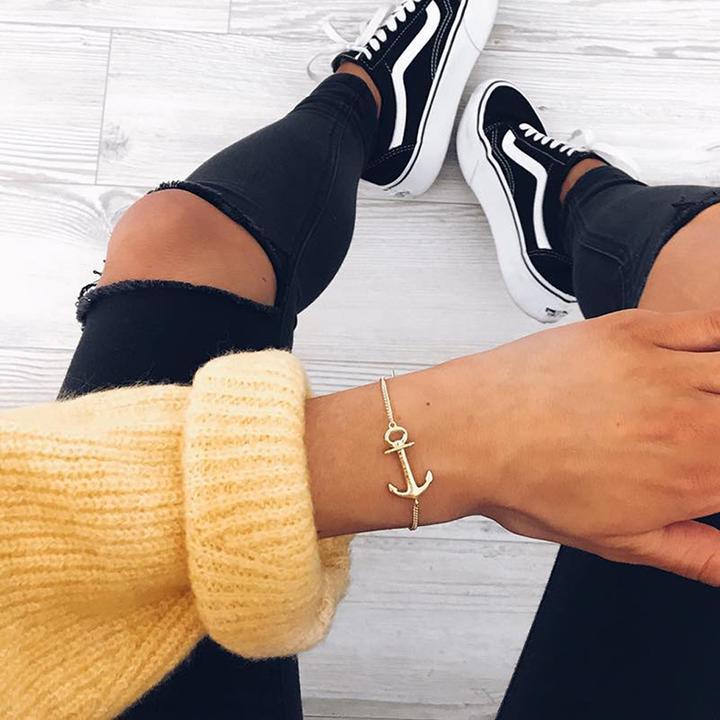 Actual product image Paul Hewitt Bracelet Anchor Spirit 18K Plated Gold (15.50 cm, Silver)