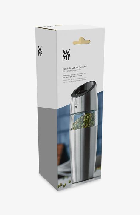 Produktbild WMF Elektrische Mühle 20cm Salz und Pfeffermühle Keramikmahlwerk Glas (Chili, Pfeffer, Salz)