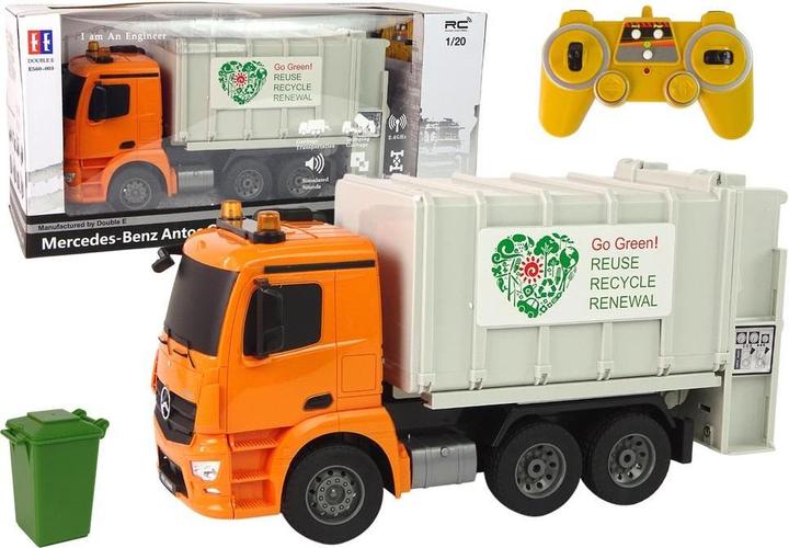 Image du produit Lean Toys RC Camion poubelle Mercedes-Benz Antos Orange Trash