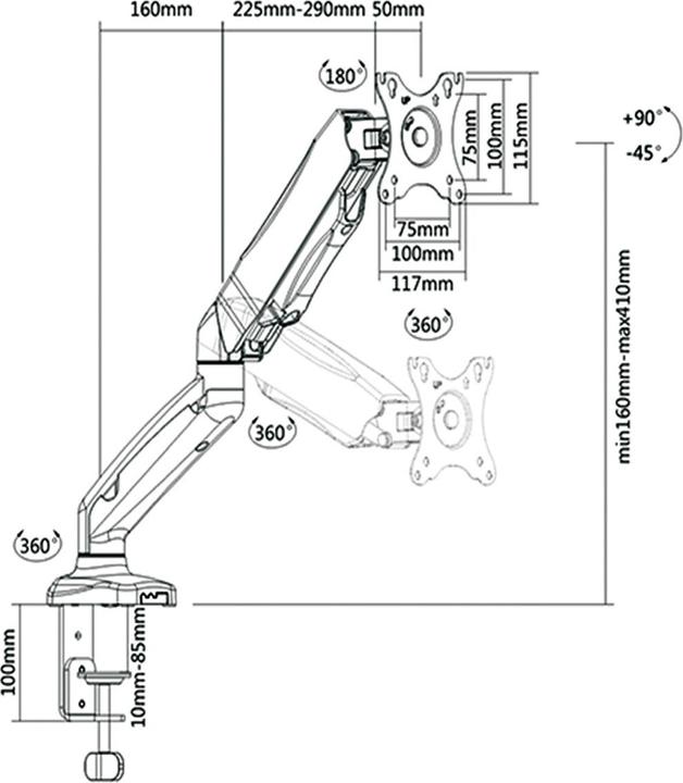 Actual product image Value LCD Arm (Table, 27")