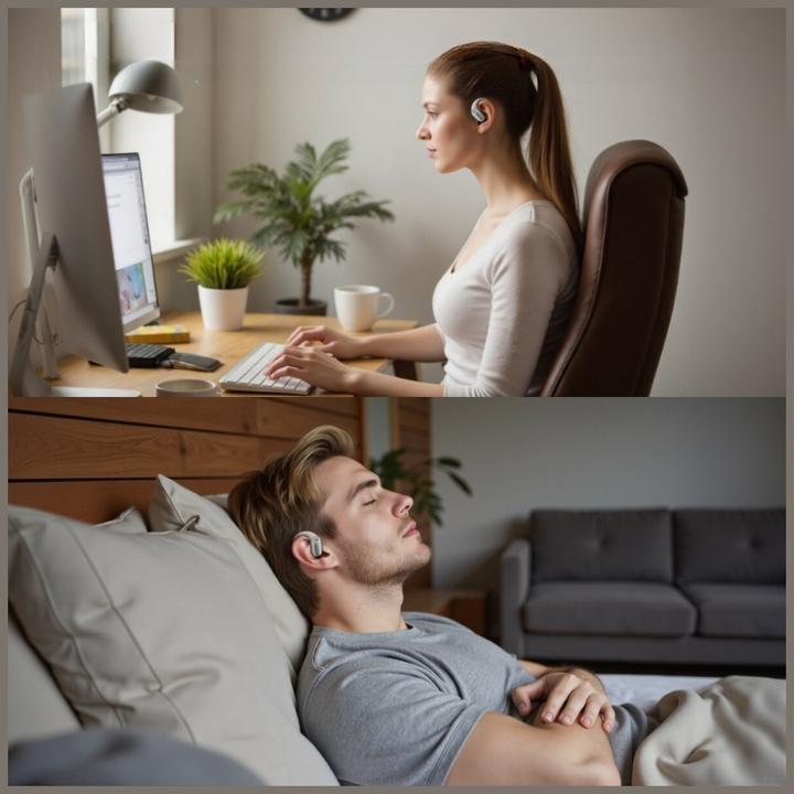 Productafbeelding 4smarts Open-Ear Bluetooth Kopfhörer SkyBuds AI Screen, Beige (Geen ruisonderdrukking, 4 h, Draadloze)