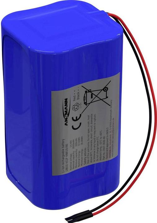 Actual product image Ansmann 4S1P Akkupack 4x 18650 Kabel Li-Ion 14.4V 2600mAh Block Akkupack 4x Li (4 pcs., 18650, 2600 mAh)