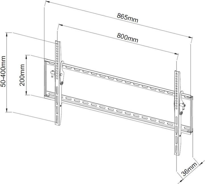 Image du produit Techly ICA-PLB 161XL - kit de montage (plaque murale, loquet, 2 rails VESA) pour téléviseur LCD (Mur, 80", 60 kg)
