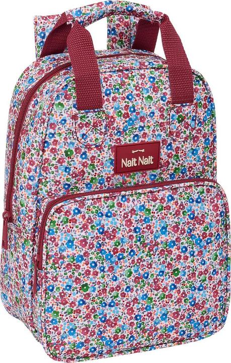 Nait Nait Schulrucksack Flores coimbra burdeos Burgunderrot 20 x 28 x 8 cm