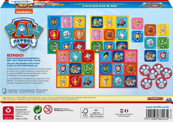 Actual product image Cartamundi "Card World Shuffle" – "Paw Patrol Bingo"! (Polish)