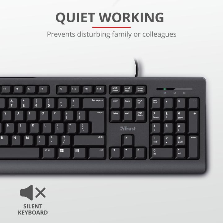 Actual product image Trust Primo Keyboard USB QWERTY US English Black (US, Cable)