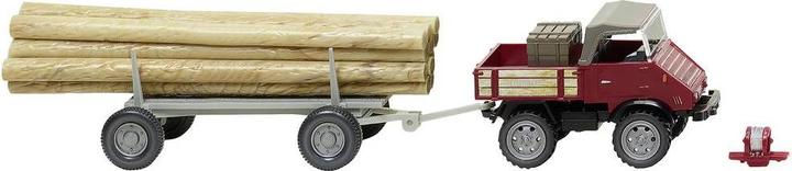 Image du produit Wiking H0 Unimog U 411 avec remorque à bois long
