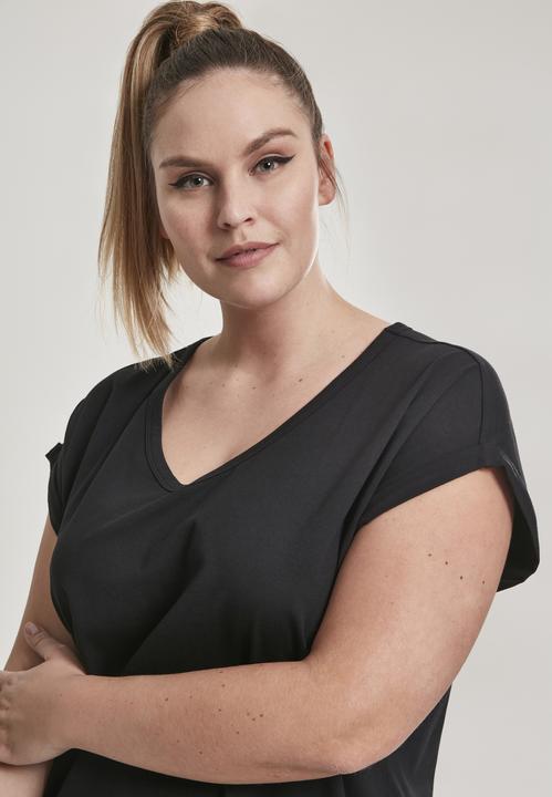 Produktbild Urban Classics Ladies Round V-Neck Extended Shoulder Tee (4XL)