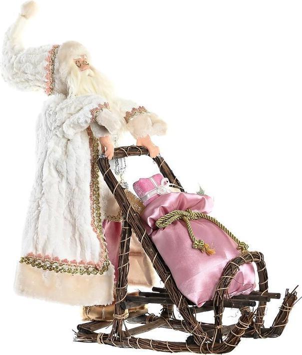Actual product image DKD Home Decor Deko-Figur Weihnachtsmann Weihnachten Grau Rosa Holz 42 x 22 x 50 cm
