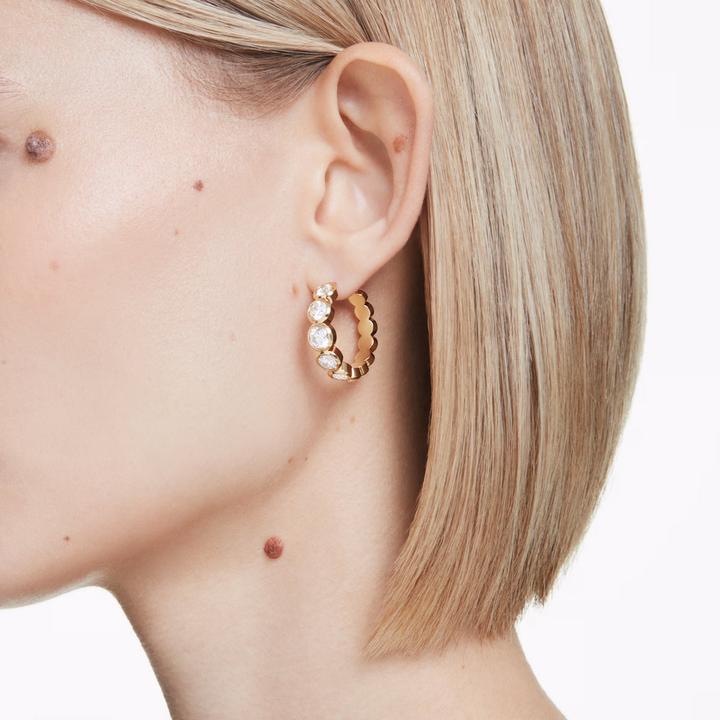 Produktbild Swarovski Imber Kreolen Rundschliff Weiss Gold (Swarovski Metall)