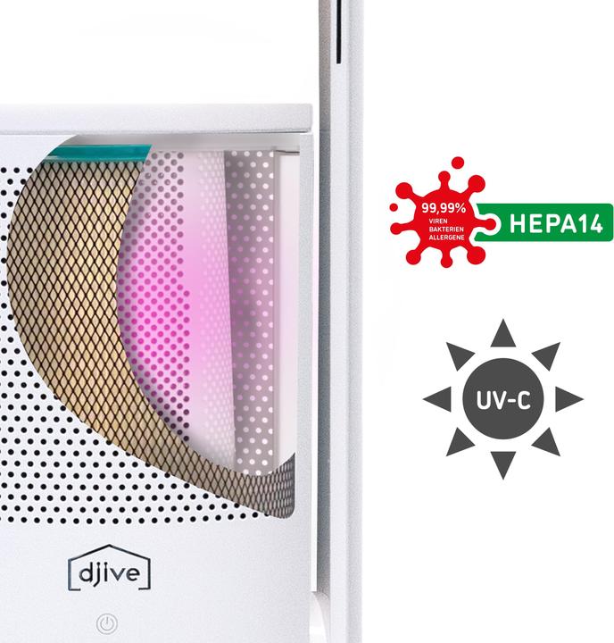 Productafbeelding Djive DJ50024 Flowmate Arc Portable 2-in-1: Luchtreiniger en ventilator op batterijen (25 m²)