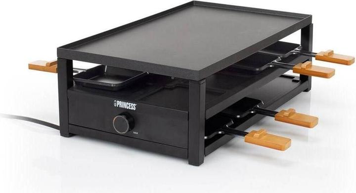 Princess Raclette Oven Zwart Staal 8 personen, aantal personen: 8