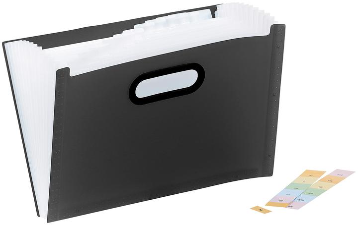 Image du produit General Office Classeur en plastique à 13 compartiments avec index et poignée, noir