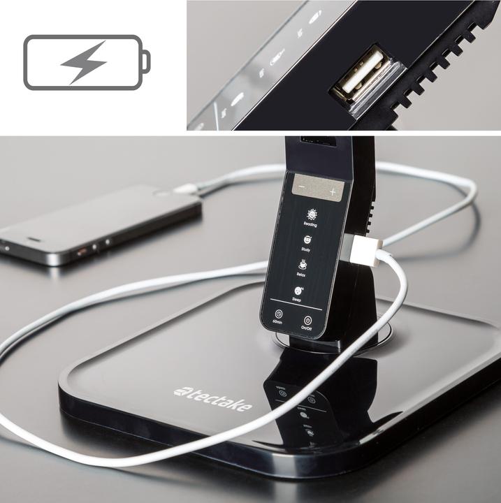 Image du produit tectake lampe de bureau, LED, dimmable, pliable, 14W